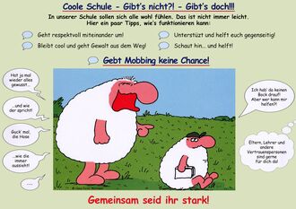 Stundenplan Rückseite Mobbing Comicmotiv