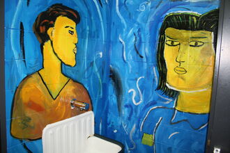 Graffiti Nd.-Eschbach Portrait im Innenbereich