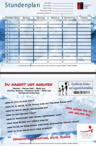 Stundenplan Vorder- u. Rückseite 